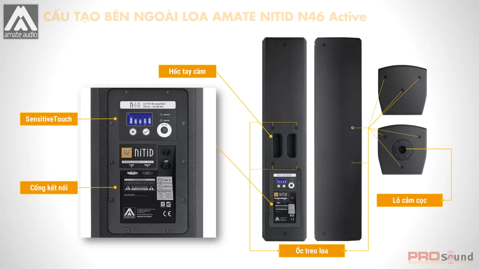 mặt sau loa amate n46