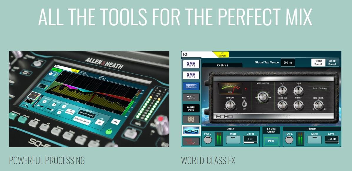 công cụ của bàn mixer allen heath sq7